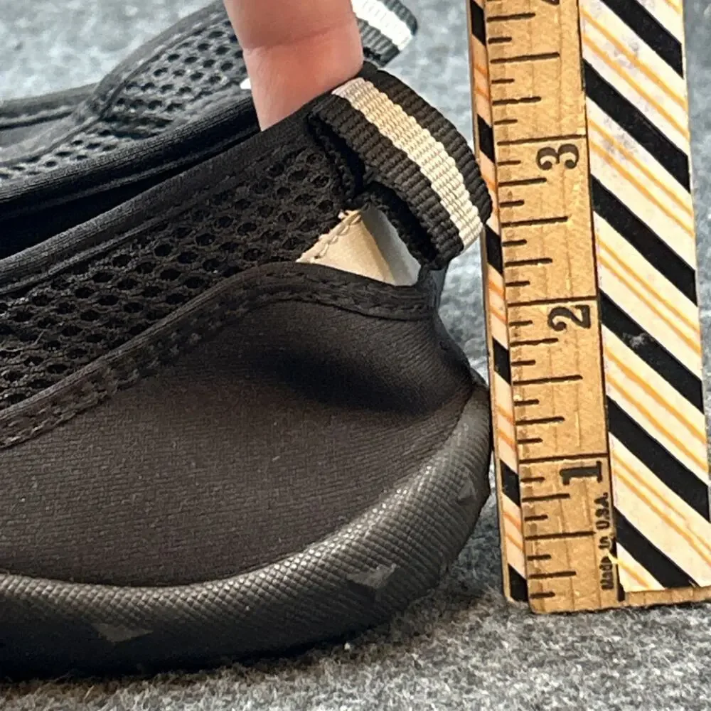 Black Water Shoes Mens Size 11 Mesh Slip On Water Socks Swim Beach Gym Shoe